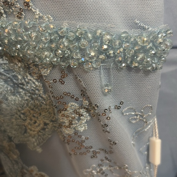 MAC DUGGAL Embellished Illusion Long Sleeve Midi Dress - Picture 14 of 15